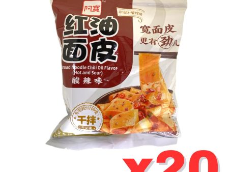 BAIJIA SOUR & HOT CHILLI OIL BROAD NOODLE, Case of 20 阿寬袋裝紅油面皮-酸辣 Online