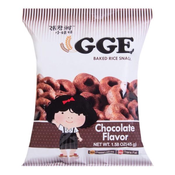 GGE CHOCOLATE BAKED RICE SNACK 45G 張君雅甜甜圈巧克力 on Sale