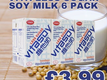 VITASOY REGULAR LESS SUGAR SOY DRINK, Pack of 6 (BBD: 15 02 2025) Online