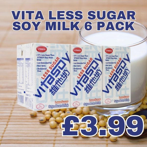 VITASOY REGULAR LESS SUGAR SOY DRINK, Pack of 6 (BBD: 15 02 2025) Online