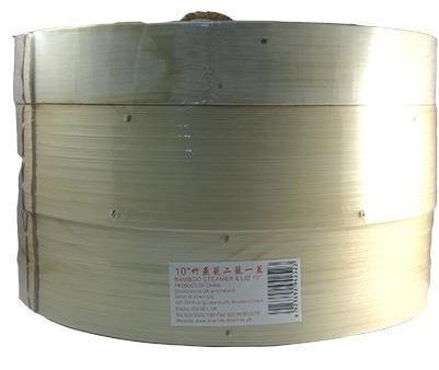 10 INCH BAMBOO STEAMER & LID 竹蒸籠 二籠一蓋10  Online Sale