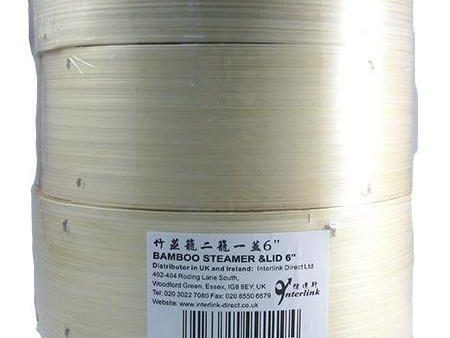 6 INCH BAMBOO STEAMER & LID 竹蒸籠二籠一蓋6  Discount