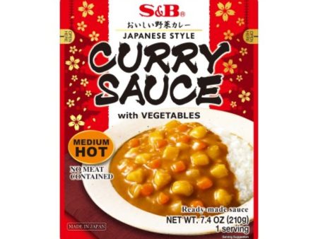 S&B JAPANESE CURRY SAUCE WITH VEGETABLES 210G (MEDIUM HOT) For Sale