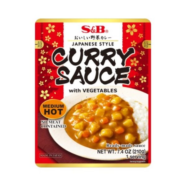 S&B JAPANESE CURRY SAUCE WITH VEGETABLES 210G (MEDIUM HOT) For Sale