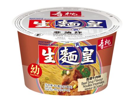 SAU TAO BEEF FLAVOUR NOODLE BOWL 75G 壽桃牌 生麵王 幼碗裝 香濃牛肉味 on Sale