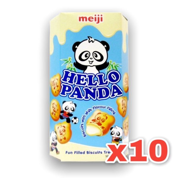 MEIJI HELLO PANDA MILK CREAM BISCUIT, Case of 10 Supply