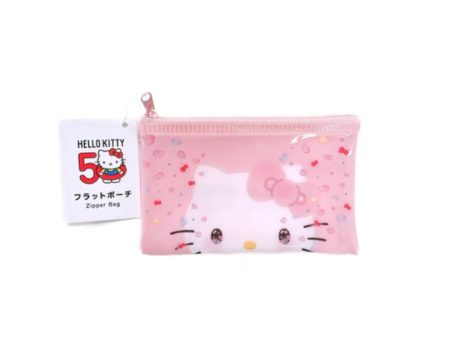 SANRIO HELLO KITTY MINI PINK ZIPPER BAG 50TH ANNIVERSARY Sale