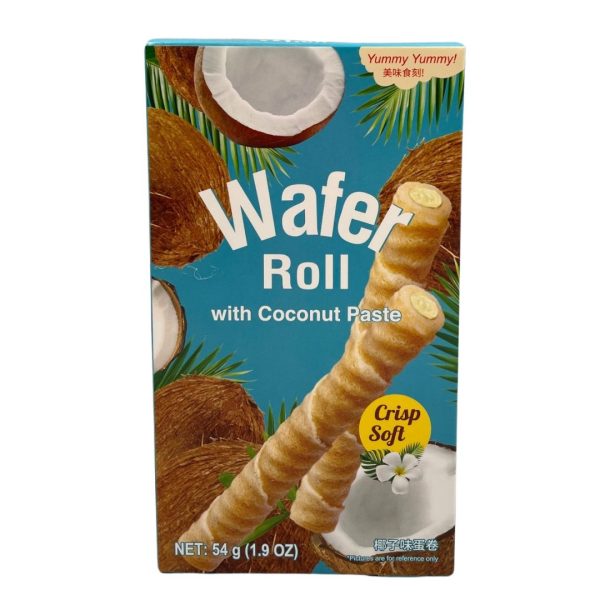 WAFER ROLL COCONUT PASTE FLAVOUR 54G 椰子味蛋卷 Discount