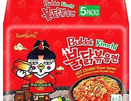 SAMYANG BULDAK KIMCHI HOT CHICKEN FLAVOUR RAMEN, Pack of 5 (BBD: 15 08 2023) Online Sale